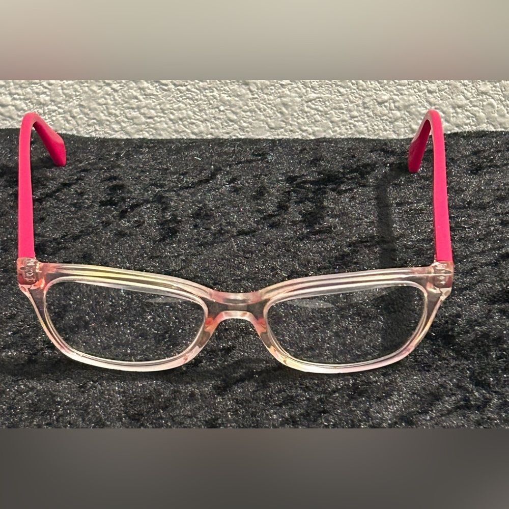 Ray-Ban Kids Eyeglasses RB1591 3806 Clear Pink Bright Fuchsia 47-16-130 used
